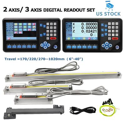 #ad Digital Linear Glass Scale 2 Axis 3 Axis Readout DRO KIT CNC Milling Machine $351.12