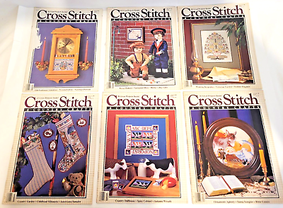 #ad Vtg Lot #6 1988 Cross Stitch amp; Country Crafts Magazine Bible Wedding Christmas $17.99