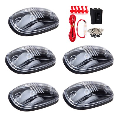 #ad 5pcs Clear Roof Cab Marker Light Lens Wiring Pack For Dodge Ram 1500 2500 3500 $22.26