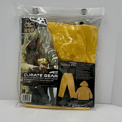 #ad CLC Climate Gear Lightweight 3 Piece Rain Suit R106L Yellow 0.10mm PVC Large $13.78