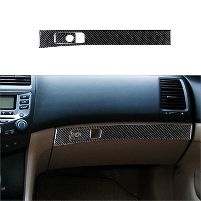 #ad 2Pcs Glove Box Cover For Honda Accord Sedan 03 07 Carbon Fiber Interior Trim $18.48