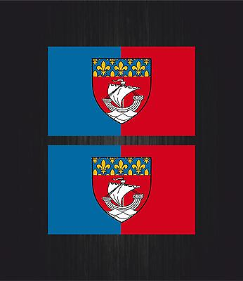 #ad 2x sticker car auto moto decal flag crest shield paris france coat of arms C $5.06