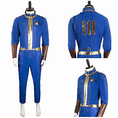 #ad Vault 111 Dweller Cosplay Costume Blue Jumpsuit unisex Halloween Carnival suit $39.73