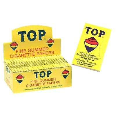 #ad AUTHENTIC TOP FINE GUMMED CIGARETTE ROLLING PAPERS 24 BOOKLET $37.00