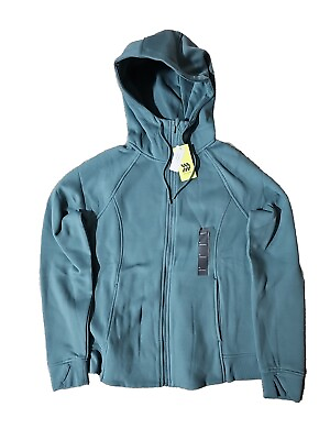 #ad *NWT* All In Motion Women#x27;s Teal Blue Fleece Full Zip Hooded Sweatshirt Med 1Y9 $15.99