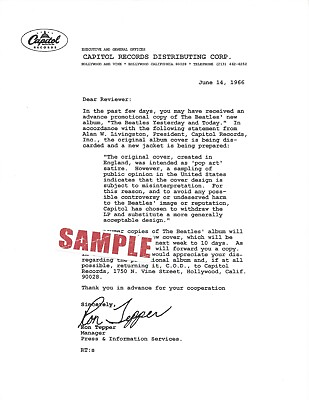 #ad 4X= The Beatles Butcher Cover Recall Letter s color amp; Bamp;W Yesterday and Today $14.95