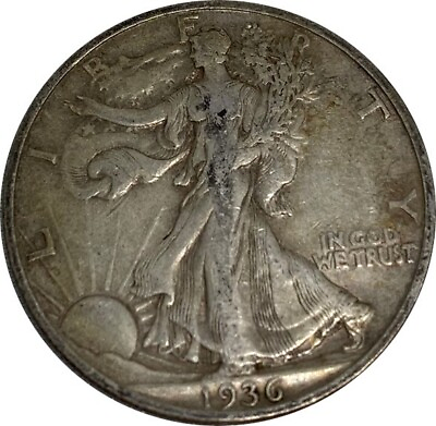 #ad 1936 S Silver Walking Liberty Half Dollar Grading VF XF 90% Silver $18.50