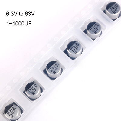#ad SMD SMT Aluminum Electrolytic Capacitor 6.3 63V 1 1000UF Various Values Voltage $5.12