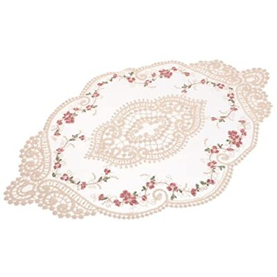 #ad 1pc Lace Embroidery Placemat White Coasters Floral Tablecloth Macrame Coaster... $19.89