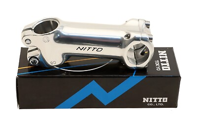 #ad Nitto NJ 89 NJS Keirin Track Stem 1 1 8quot; Threadless 90mm 25.4mm Clamp Silver NEW $82.79