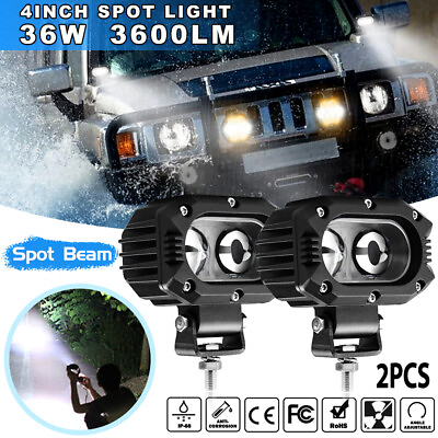#ad #ad 2pcs 4Inch LED Work Light Bar Spot Pods Off road Driving For Jeep SUV 12V Lamps $36.59