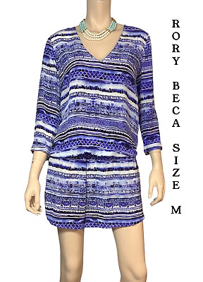#ad 🌻RORY BECA SIZE M BLUE DROP WAIST LIGHT SILK DRESS LIKE NEW AU $53.51