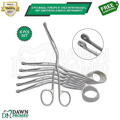 #ad 6 Pcs Magill Forceps 8quot; Child Intratracheal EMT Anesthesia Inst German Grade $29.90