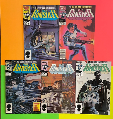 #ad Punisher # 1 5 JAN MAY 1986 Limited Series MID HIGH GRADE Mike Zeck Marvel 385 $99.99