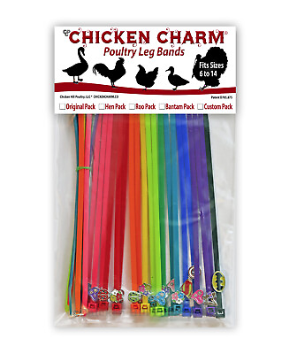 #ad 20 Chicken Charm ® Poultry Leg Bands Fits ChickensGeeseDucks $13.99