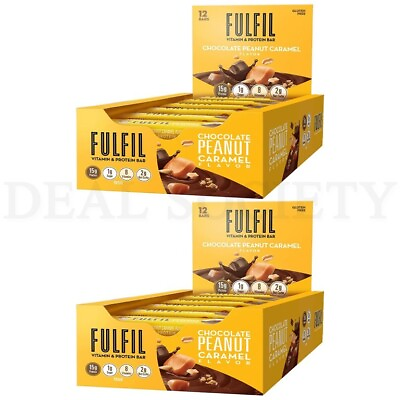 #ad Fulfil Protein Bars Chocolate Peanut and Caramel 12 Count Each Lot of 2 $22.99