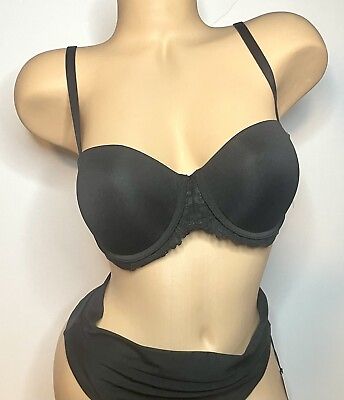 #ad NWT Maidenform Bra 34D Push Up Padded Balconette Convertible Straps Lace $18.00