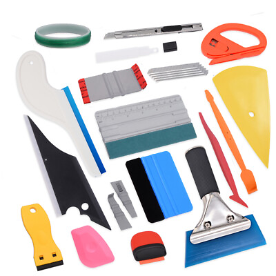 #ad Pro Car Wrap Application Auto Window Tint Tools Kit Decal Squeegee Felt Scraper $22.75