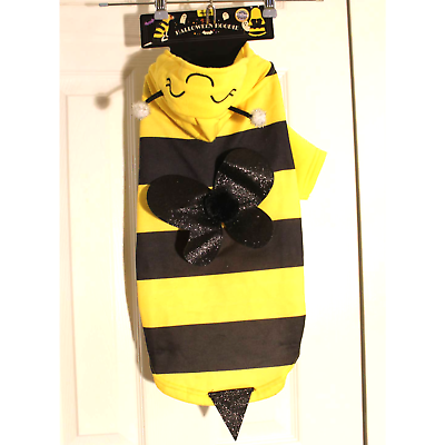 #ad Halloween Bee Costume Fleece Hoodie for Dog size M NWT $12.00