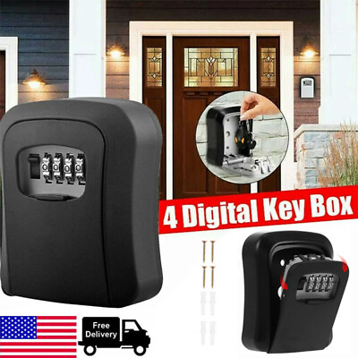 #ad 4 Digit Combination Key Lock Box Wall Mount Safe Security Storage Case Organizer $9.99