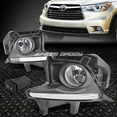 #ad FOR 14 16 TOYOTA HIGHLANDER FRONT BUMPER FOG LIGHT LAMPS W BEZEL COVERSWITCH $48.88
