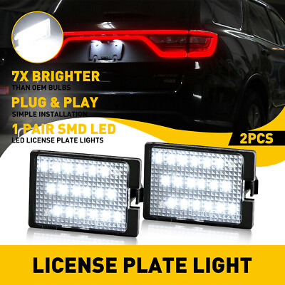 #ad For Dodge LED Durango 2014 2021 SUPER BRIGHTWhite License Plate Light Lamp SET $14.49