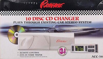#ad RAMPAGE 10 Disc car CD changer with FM Modulator remote ACC 56 Vintage Open Box $139.00