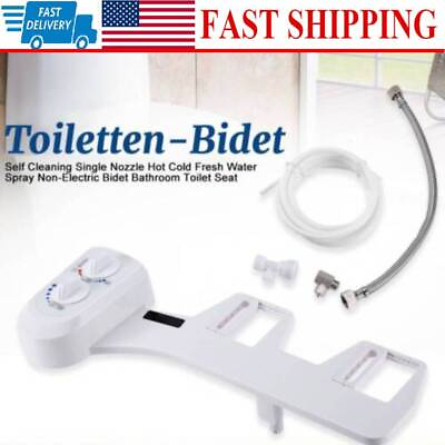 #ad Toilet Seat Attachment Adjustable Cold Warm Water Bidet Nozzle 2x Adapters $34.90