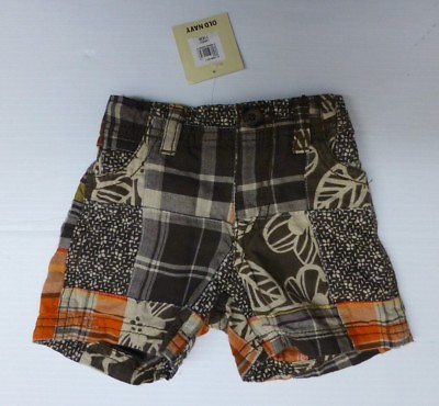 #ad Old Navy Lil Loves Plaid Shorts Baby Boys 0 3M Brown Orange New With Tags $5.60
