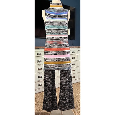 #ad NWOT New $190 Anthropologie Striped Sweater Knit Trouser Set S $98.00