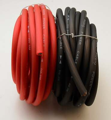 10#x27; ft 4 Gauge 5#x27; RED and 5#x27; Black Car Audio Power Ground Wire Cable Feet AWG $13.99