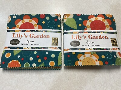 #ad NEW 2 Lily’s Garden Spice 42 Pieces 5x5” Charms for Quilting. $10.00