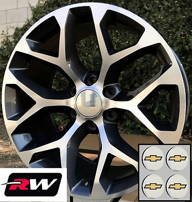 #ad 24quot; inch Chevy Tahoe Factory Style Wheels Snowflake Rims Gunmetal Machined $1859.00