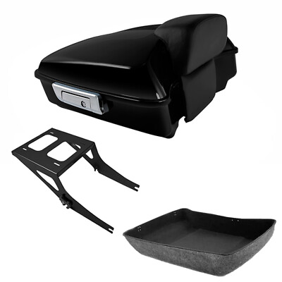 #ad Chopped Pack Trunk Backrest Two Up Mounting Rack Fit For Harley Fatboy 2008 2016 $334.80