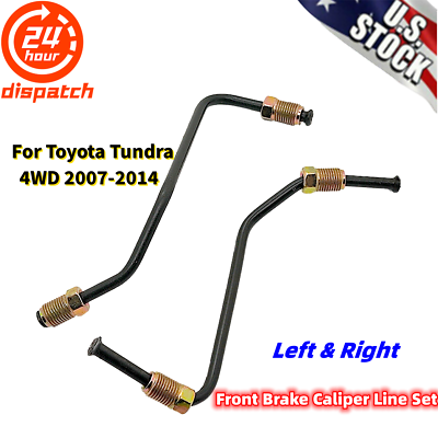 #ad Left amp; Right Front Brake Caliper Line Set For Toyota Tundra 2007 2014 4WD US $15.69