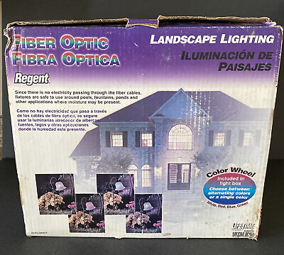#ad Regent Fiber Optic Landscape Color Changing Lighting Kit 6 Glass Fixture Vintage $87.95