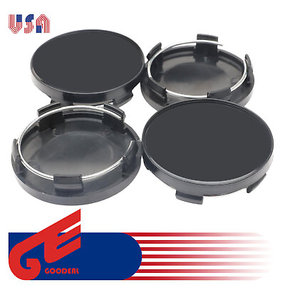 #ad Pack of 4 Universal Black 59mm Dia 5 Clip Auto Wheel Tyre Center Hub Caps Cover $13.69