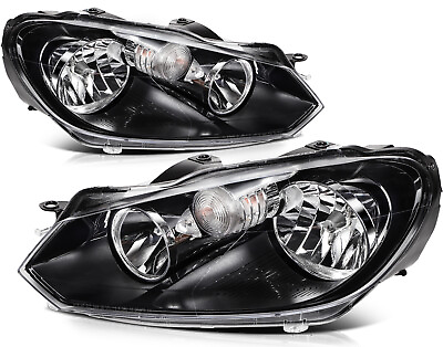 #ad For 2010 2014 Volkswagen GTI Golf Jetta Sportwagen MK6 Headlights Assembly Pair $129.99