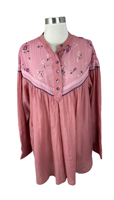#ad Free People S Rose Hearts amp; Colors Lightweight Cotton Oversize Boho Tunic $29.50