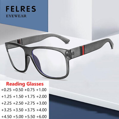 #ad Square Frame Blue Light Blocking Reading Glasses Sports Glasses For Men Women $11.83