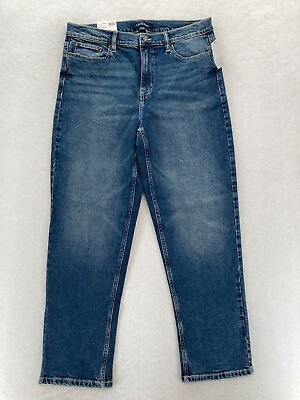#ad Calvin Klein Jeans Women#x27;s 12 Vintage Straight Leg High Rise Blue Stretch Denim $21.99