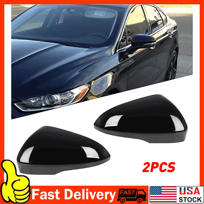 #ad Fit For 13 18 Ford Fusion Mirror Cover Cap LHamp; RH Side Rearview Black $26.89