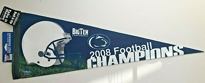 #ad PENN STATE NITTANY LIONS NCAA FOOTBALL 2008 BIG TEN CHAMPS VINTAGE PENNANT NEW $12.99