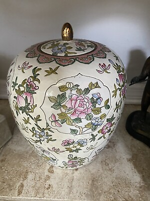 #ad Large Vintage Flowers Ginger Jar $450.00