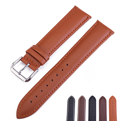 #ad Mens Womens Genuine Leather Bracelet Watch Band Smart Watch Strap 10mm 24mm $5.95