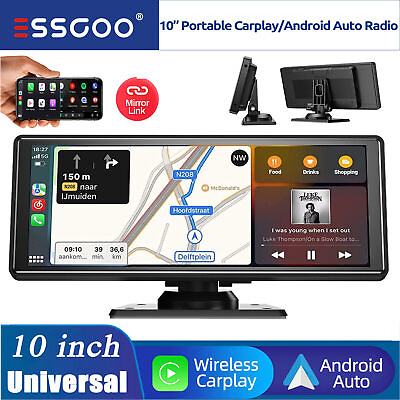 #ad 10quot; Portable Car GPS Navigation Stereo Apple Carplay amp; Android Auto Touch Screen $90.59