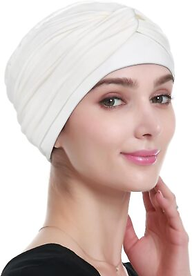#ad Chemo Headwear Bamboo Summer Hat for Women Head Wraps Scarf Off white $33.17