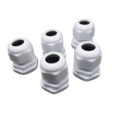 #ad US Stock 10pc M20 White Waterproof Cable Gland Connector Cable Range M20 x 1.5mm $8.51