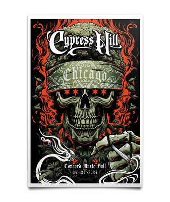 #ad Cypress Hill Tour April 24 2024 Concord Music Hall Chicago IL Poster $19.99