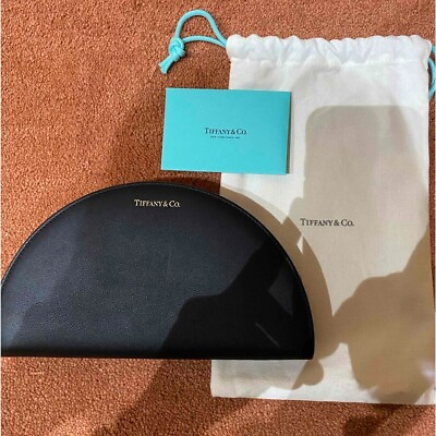 #ad Tiffany amp; Co Half Moon Leather Wallet Pouch W Strap Black NEW Shipping Fr Japan $326.04